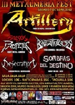 III Metalmeria Fest: Artillery + Falsos Profetas + Breathless + Desecration + Sombras del Destino