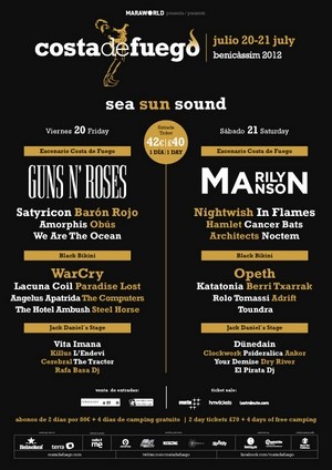 Cartel completo del Costa de Fuego