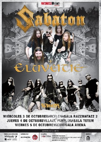 Sabaton: Cambio de sala en Madrid