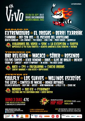 Cartel completo para el En Vivo 2012