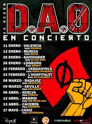 Primeras fechas de la gira de D.A.0