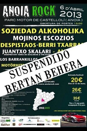 Cancelado el Anoia Rock
