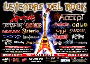 Horarios del Leyendas del Rock 2013