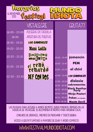 Cambio en el Mundo Idiota 2013 y horarios
